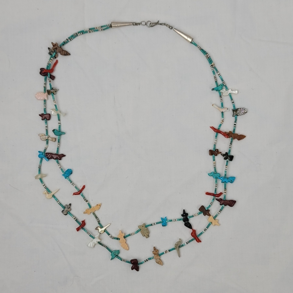Vintage Tourquose Silver Necklace Indian Jewelry